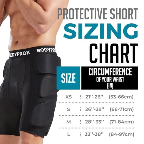 Protective Padded Shorts for Snowboard,Skate and Ski,3D Medium Black
