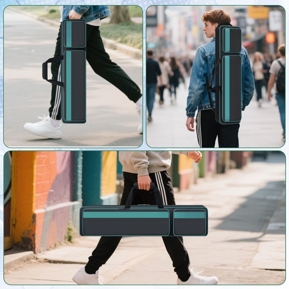 4x5 Pool Cue Case Padded with Backpack Straps