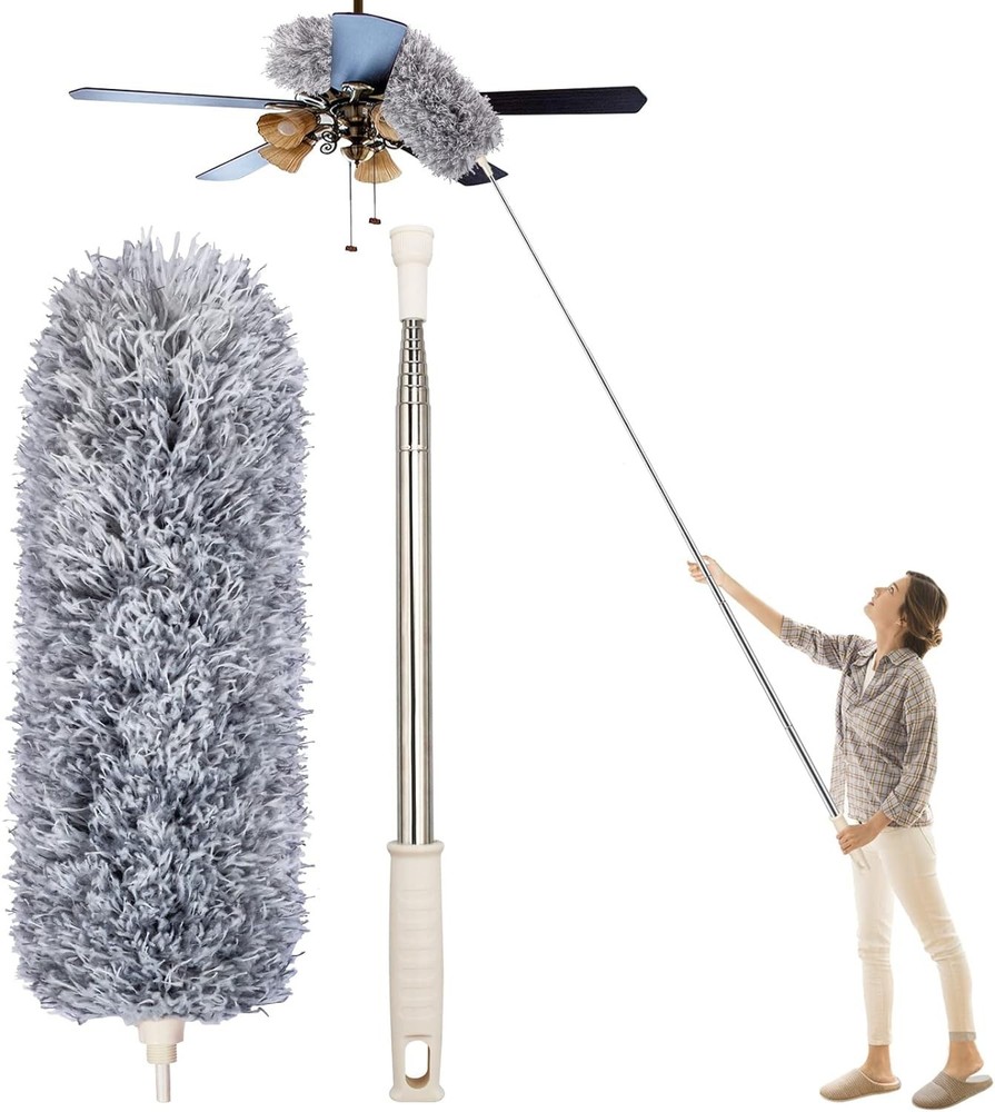 Extendable Microfiber Duster for High Ceilings - 30'' to 100'' Adjustable