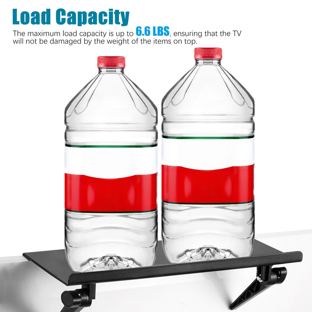 TV Computer Screen Caddy Top Shelf Desktop Stand Adjustable Storage Rack Bracket