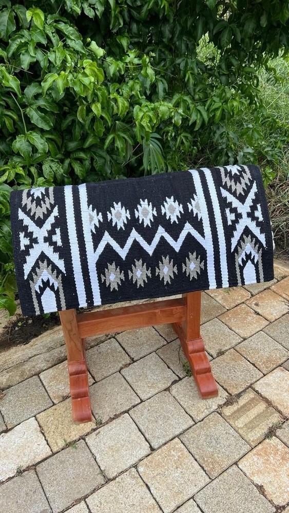 NeutraL Grey,Black&White,western Ranch wool saddle blanket Size 32*36’’