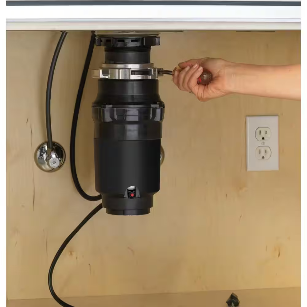 1/3 HP Continuous Feed Garbage Disposal with Power Cord and 3 Bolt Adapter Kit