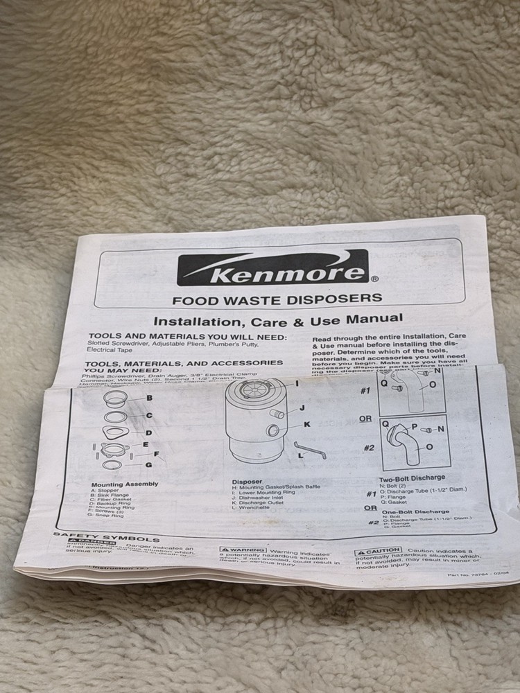 Kenmore 1 HP Extra Heavy Duty Disposal Model 60556 - NOS 2003