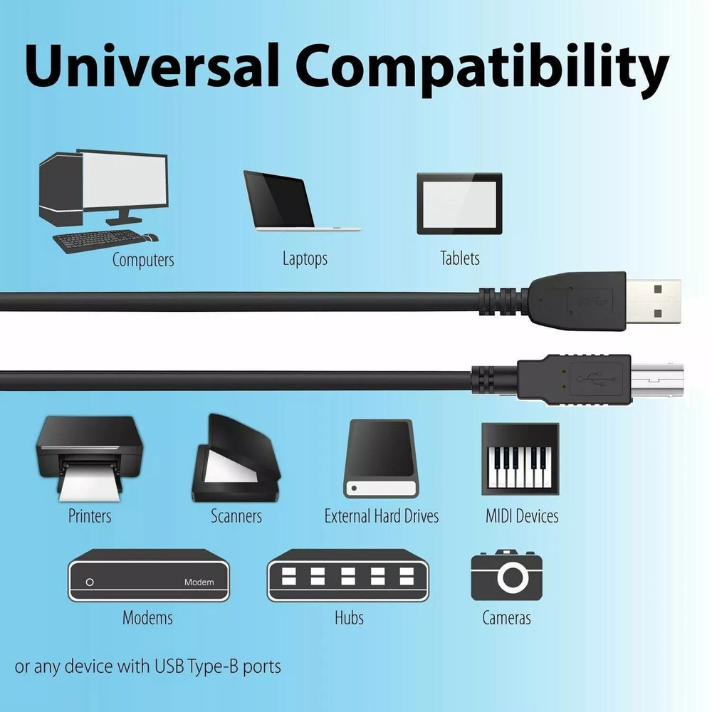 6ft USB 2.0 Cable Cord For Akai Professional MPK mini mk3 Keyboard Controller