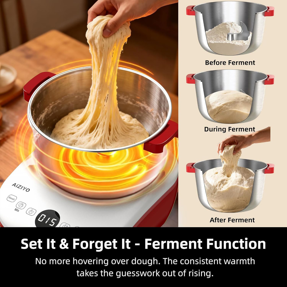 Doughchief, 5.3QT Dough Mixer, Dough Maker with Ferment Function, Touch Panel Co