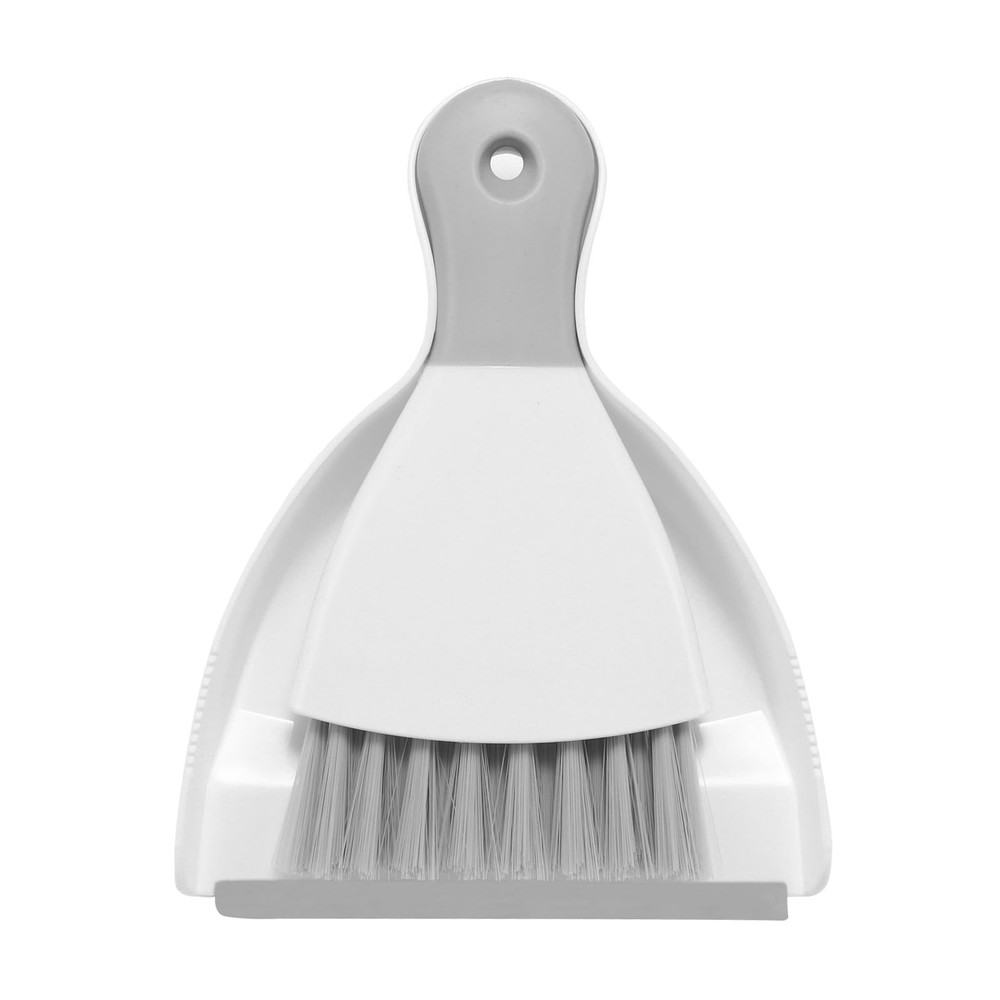 NACENA Mini Dustpan & Brush Set Compact White Gray