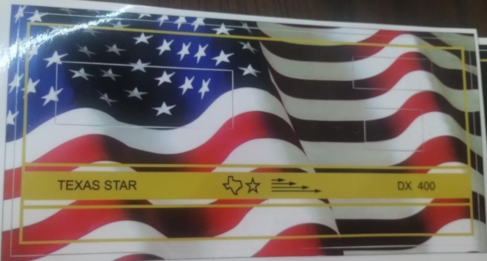 Texas Star DX400 DX500 Face Plate Decal