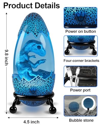 LED Dinosaur Egg Night Light with Remote Control 13 Color Dinosaur Lamp