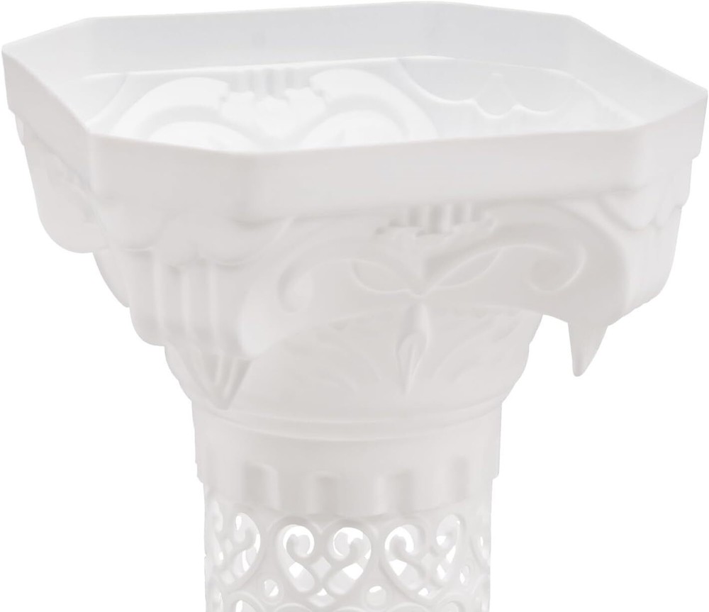White Heart-Shaped Roman Pillars - 4PCS Versatile Wedding Decorations