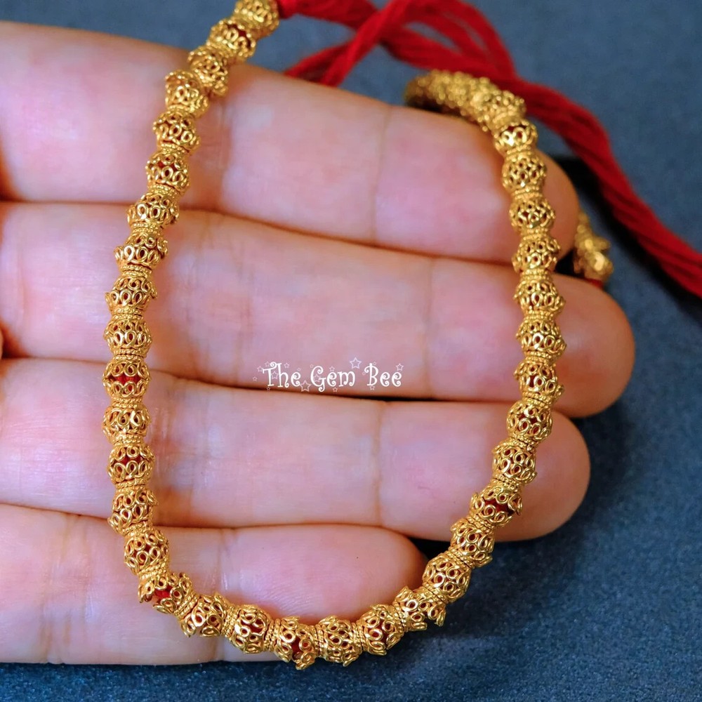 4.5mm 18k Solid Yellow Gold Petite Bead Cap Finding (2) or (10)