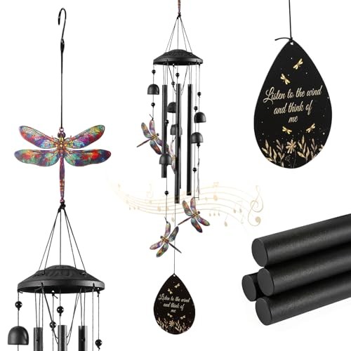 Dragonfly Wind Chime for Outside, Alloy Material Windchimes Outdoors, Fun