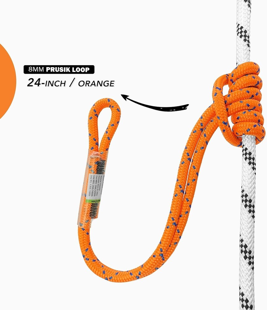 Compact 8mm Prusik Loop 18” - High Tensile Strength for Rigging and Climbing