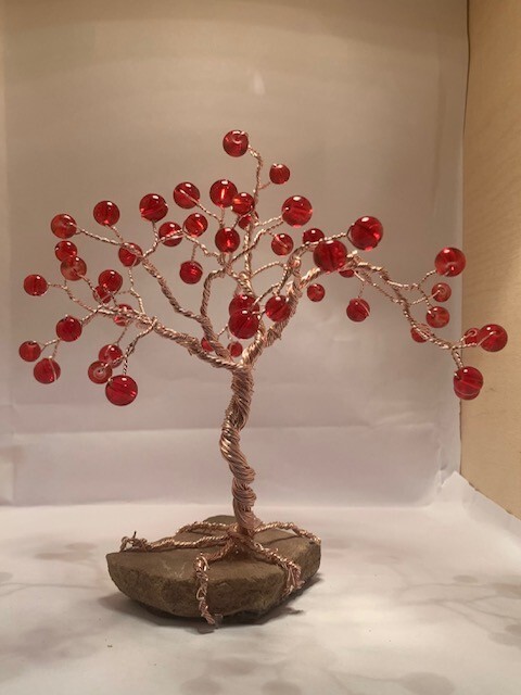 Handcrafted Wire and Bead Bonsai Tree