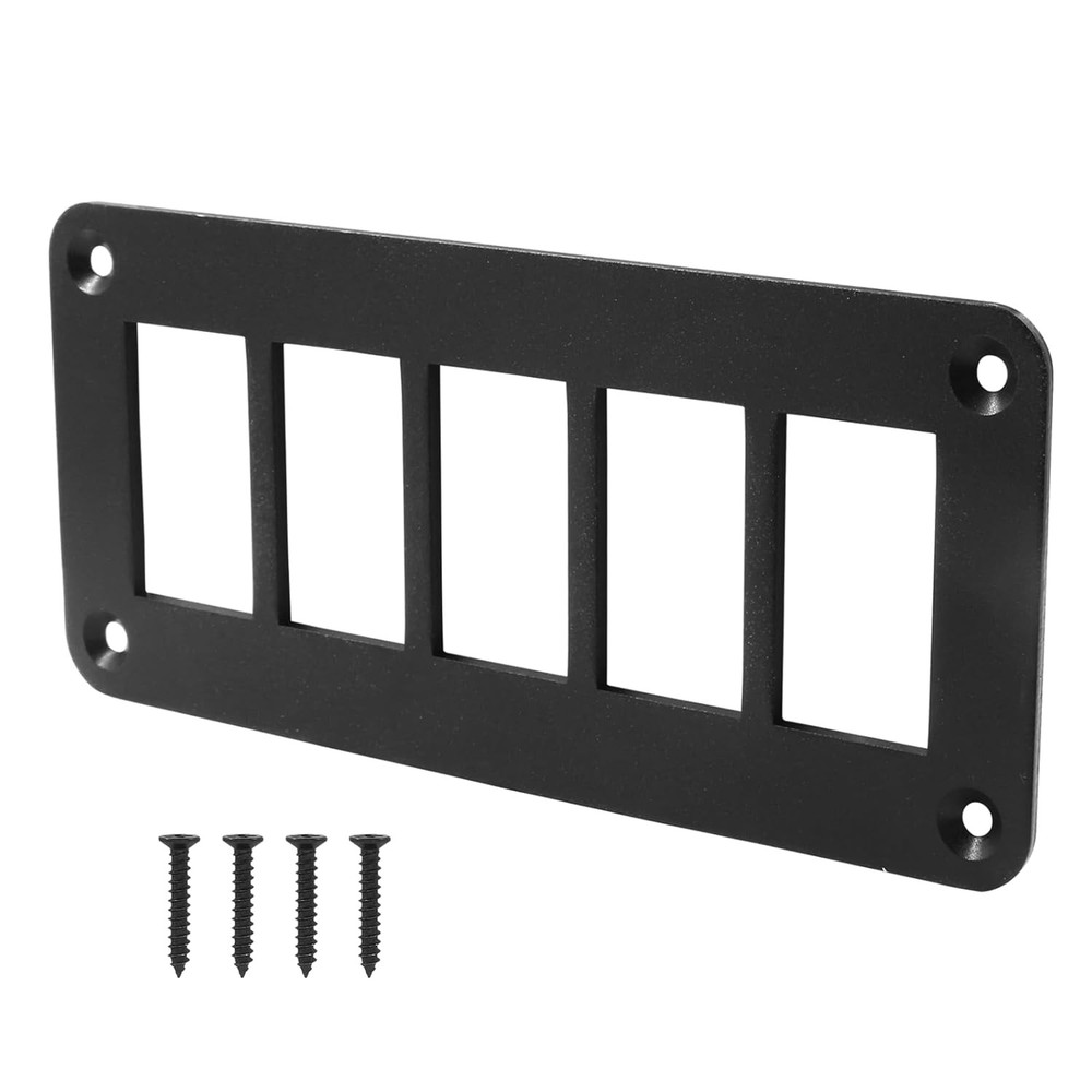 5 Gang Black Switch Shell Bracket， Anodized Aluminium Rocker Panel...