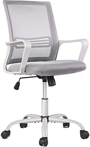 AFO Home Office Chair Mid Back Breathable Mesh Height Adjustable - Grey
