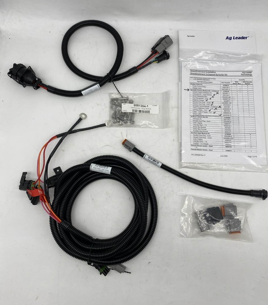 (New) Ag Leader 4100519 Spreader Control Module Installation Cables Accessories•