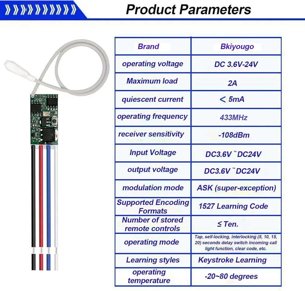 433MHz Universal Wireless RF Remote Control 2transmitters and 2 receiver