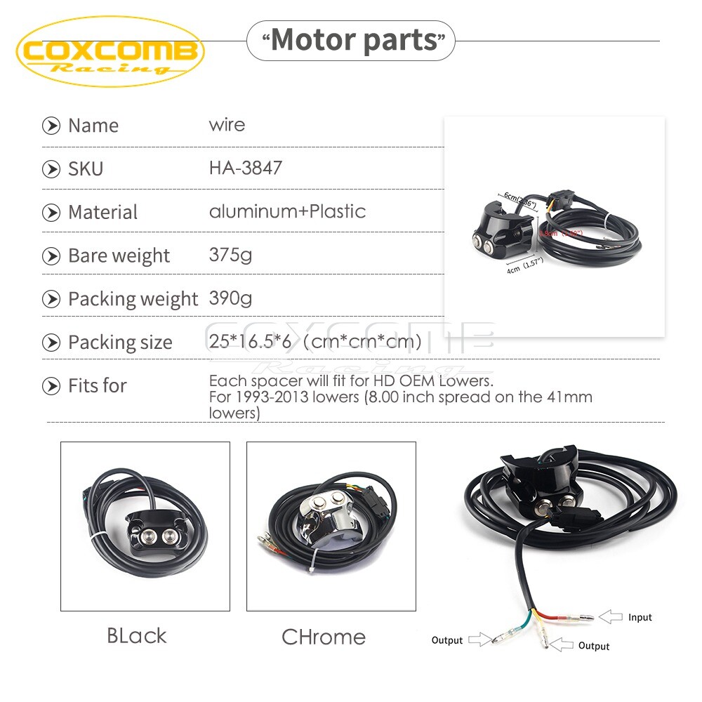Air Ride Suspension Control Kit For Harley Electra Glide 1'' Handlebar Switch