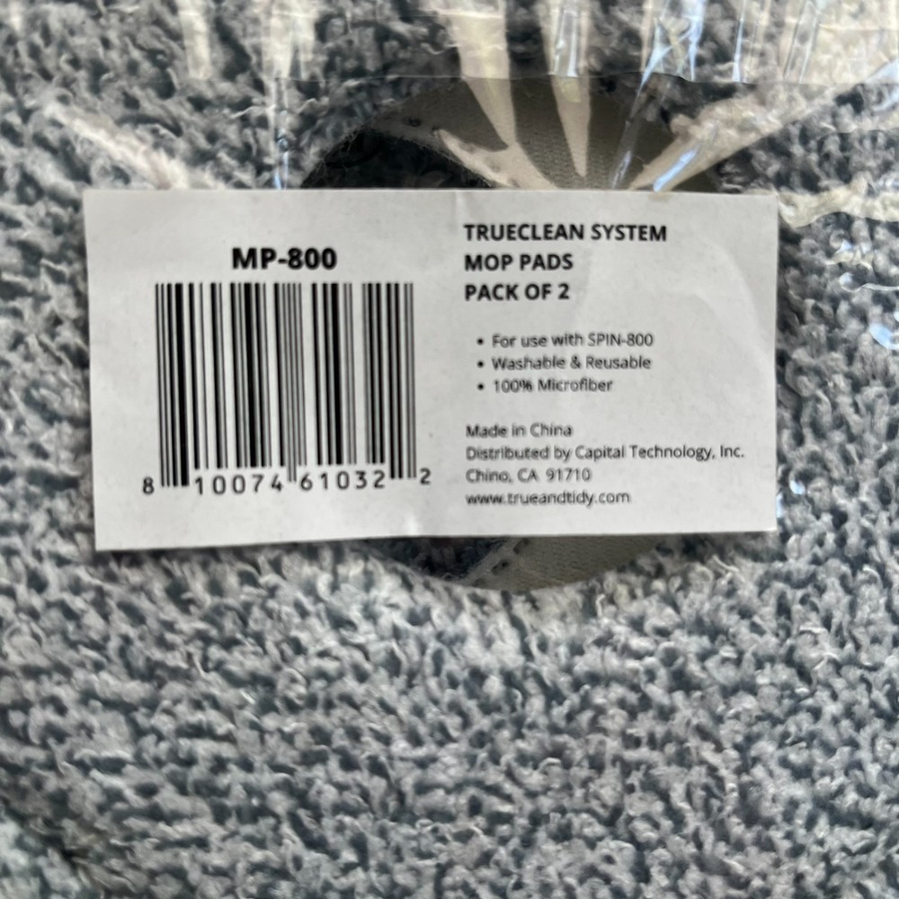 Square Mop Pads Replacement Compatible with SPIN-800 TrueClean, 4 Count
