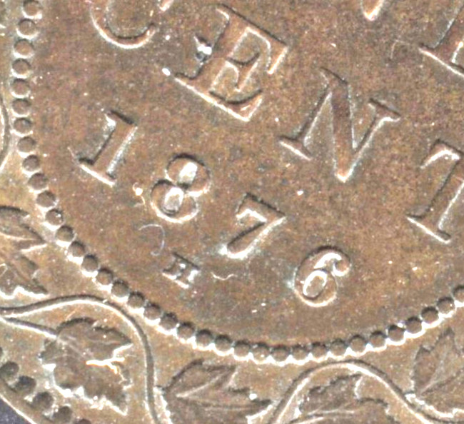 1876-H CANADA LARGE CENT