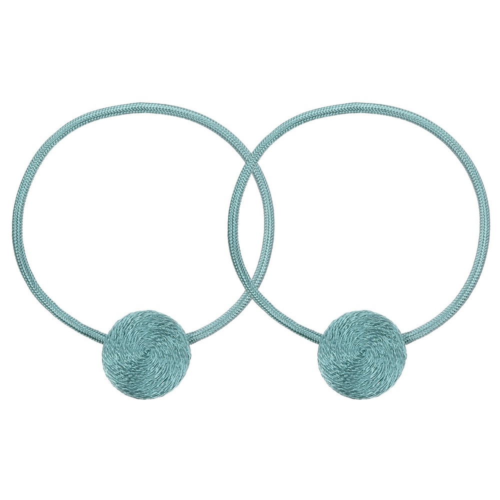 Curtain Tieback, 2 Pack Polyester Hand Woven Rope Magnetic Design Blue