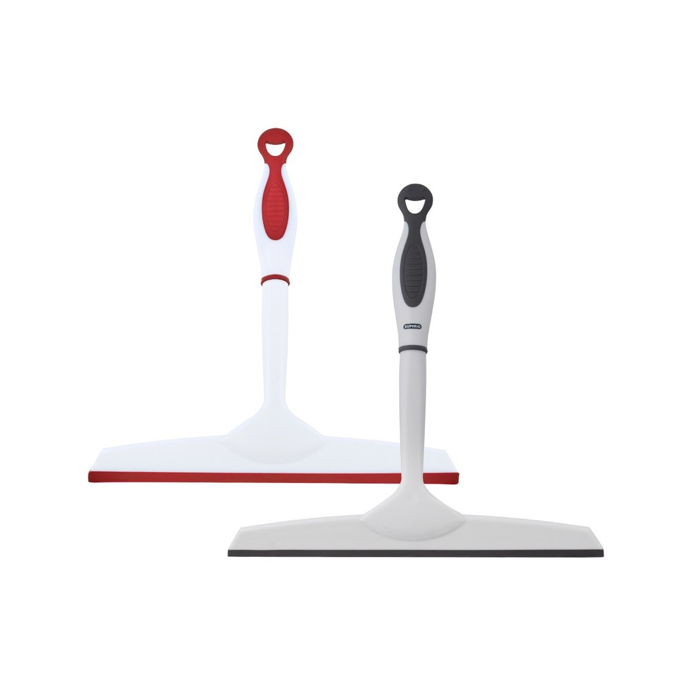 Superio 10" Window Rubber Squeegee with Hanging Loop, 2 pack Red and Grey