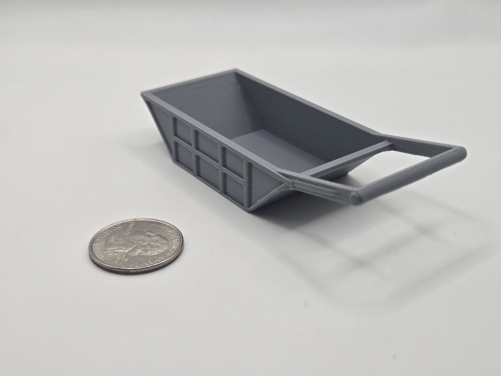 1/64 Scale 12 Cubic Yard Bedding Box in Grey