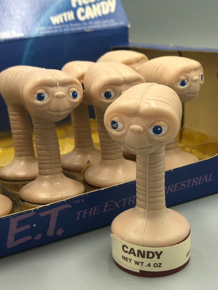 1982 STORE DISPLAY Box TOPPS Gum 9 E.T. CANDY CONTAINER Toppers Vintage ET