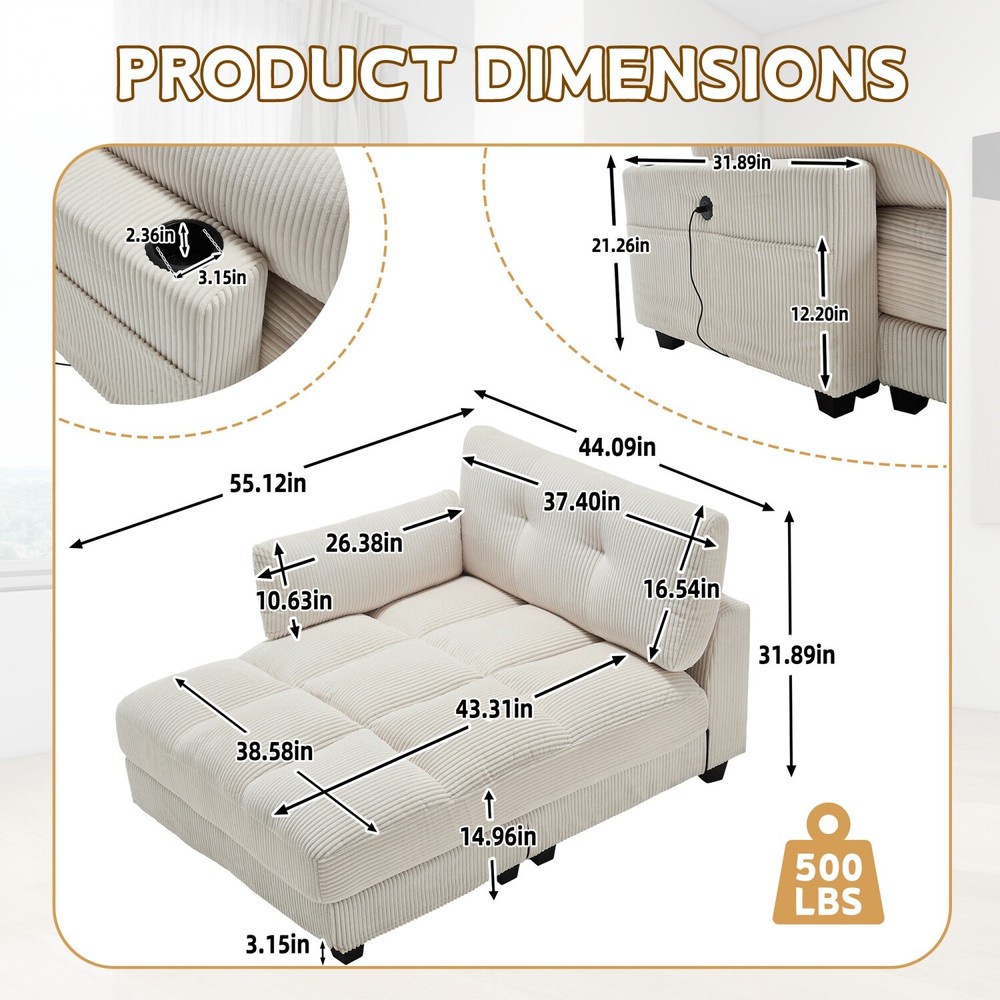 Convertible Sleeper Sofa Bed Single Sofa Bed Folding Sofa Bed Lounge Chair