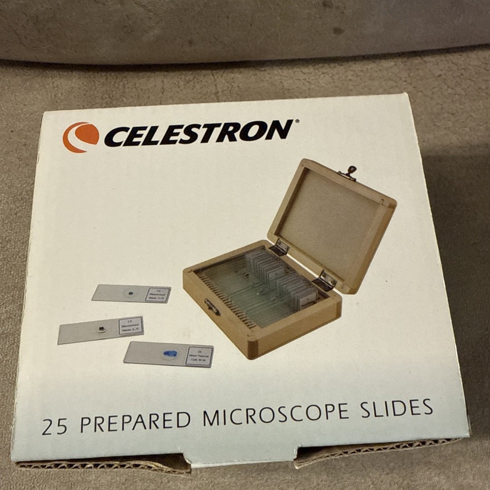 Celestron 25 Prepared Microscope Slide Kit with Storage Case - Celestron #44410