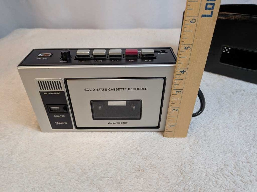 Sears Solid State Cassette Recorder Auto Stop - Portable w/ Case