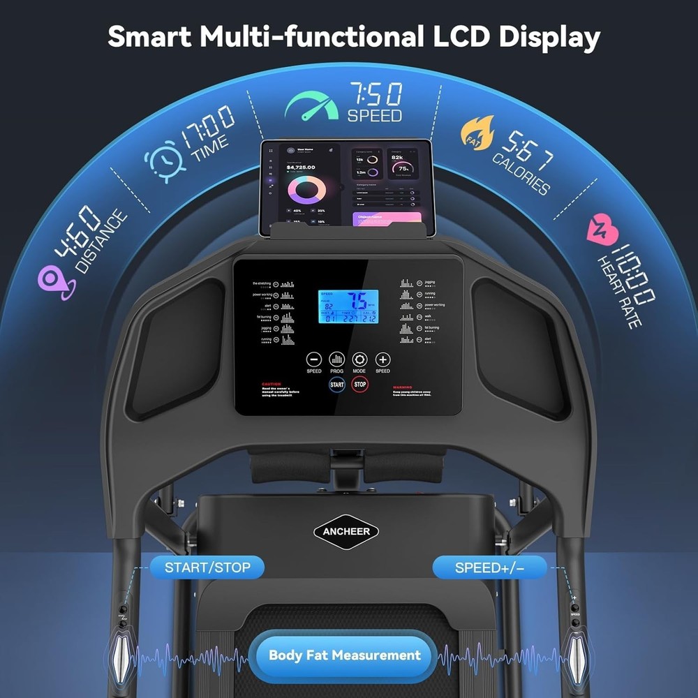 12% Incline Smart Treadmill Machine,Dual-Training Efficiency Treadmill Machine#
