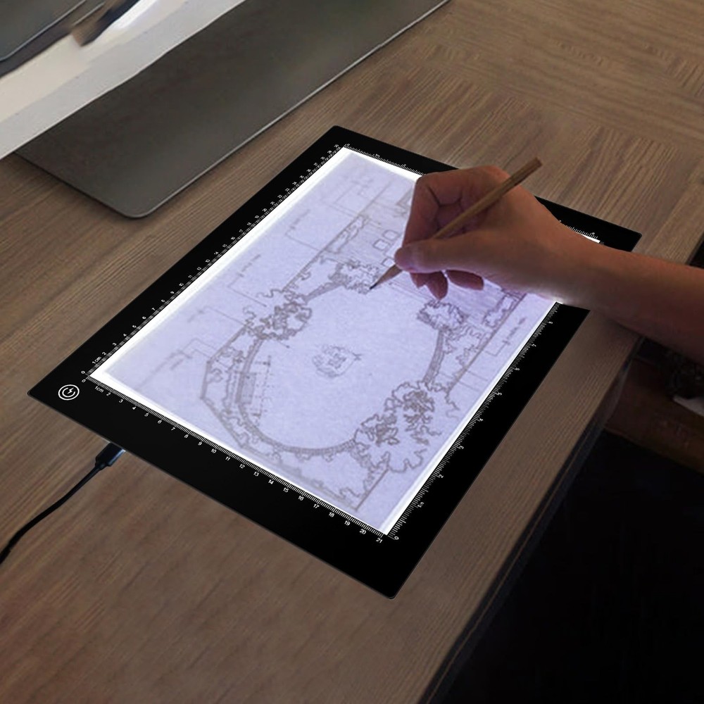 Light Box Drawing Pad A4, Tracing Board with Type-C Charge Cable and Brightne...