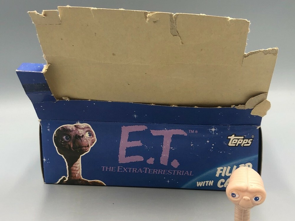 1982 STORE DISPLAY Box TOPPS Gum 9 E.T. CANDY CONTAINER Toppers Vintage ET