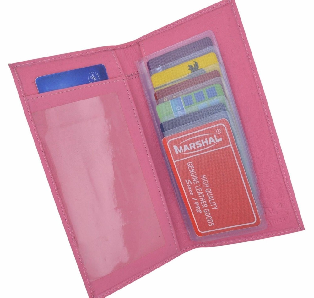 Genuine Leather PLAIN Checkbook Cover Pink NEW!!!