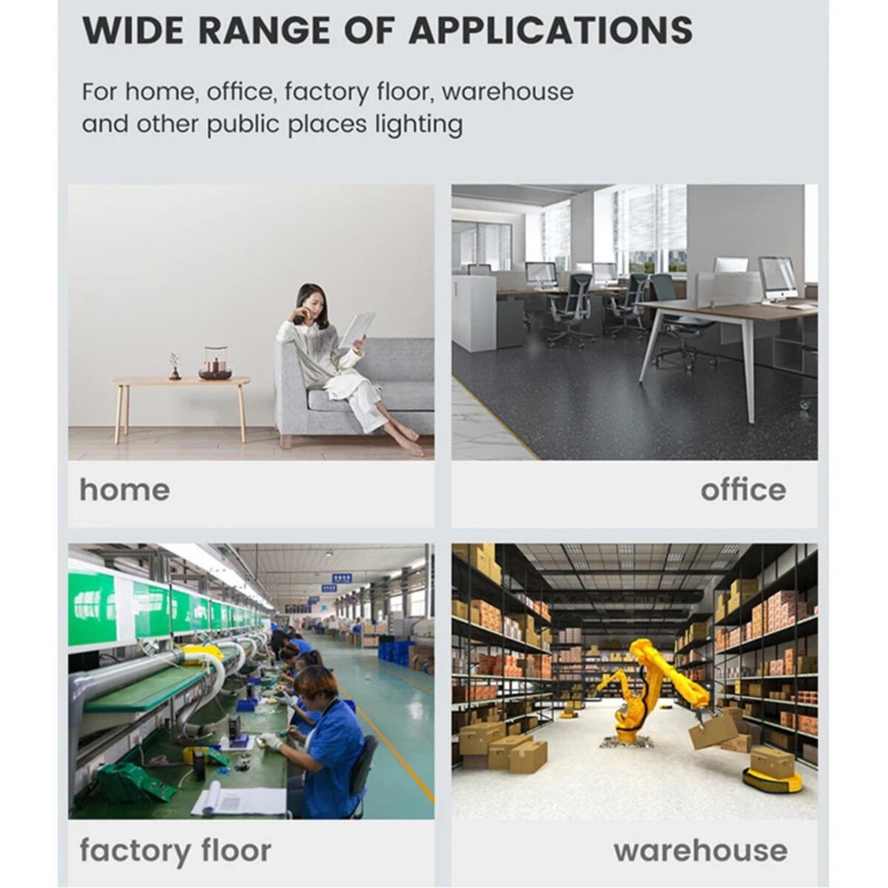 3X E27 LED Garage Light Fan Bulb 28W Deformable Ceiling Fixture Workshop Lamp US