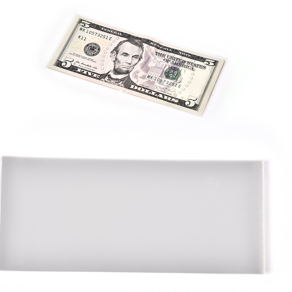 100PC Soft Banknotes Currency Protective Sleeve For Currency Ultra Thin Holder