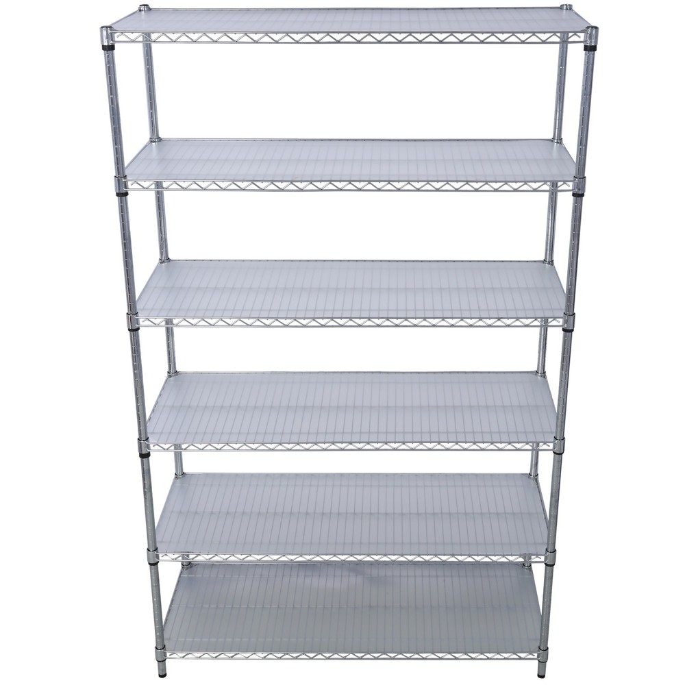 6-Tier 6000lbs Capacity Wire Shelving Unit 84x48x20 with Wheels