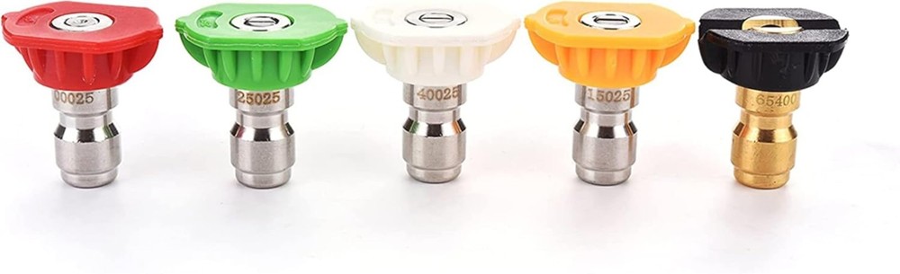 Versatile 5-Pack Nozzle Tips for Pressure Washers - Multiple Degrees Included
