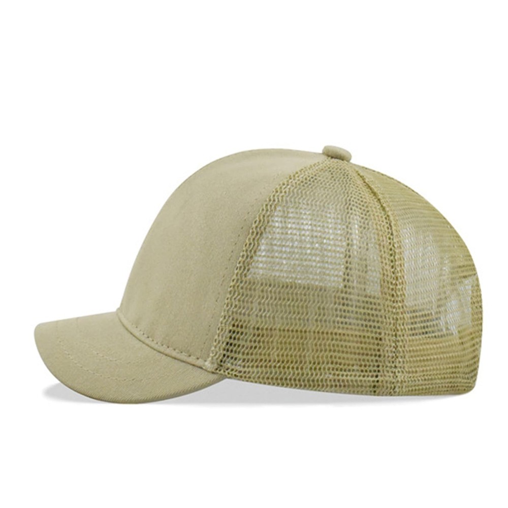 Short Brim Mesh-Back Baseball Cap Adjustable Washed Breathable Cotton Unconst...