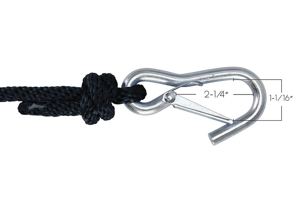 Extreme Max 3006.3442 BoatTector Solid Braid MFP Anchor Line/Hook 1/2x150' Black