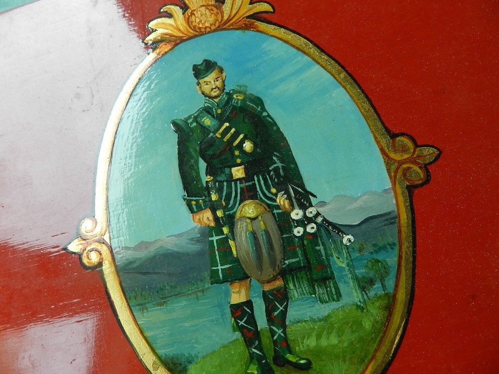 Scottish Highlanders hand painted wooden box