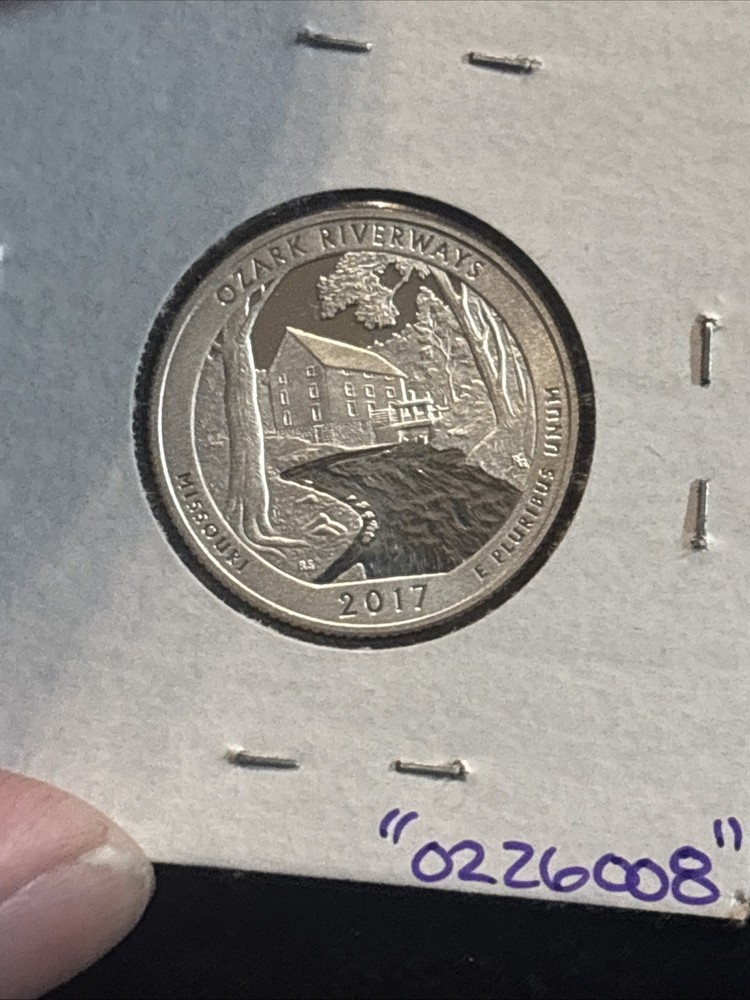 2017-s silver proof quarter Ozark Riverways ATB “0226008” Silver 25C