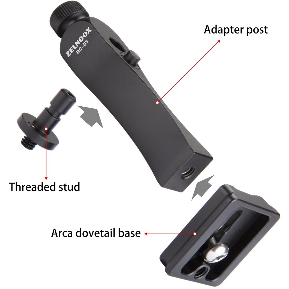 Binocular Tripod Adapter | Quick Release, 1/4"-20 Thread & Compact, Black