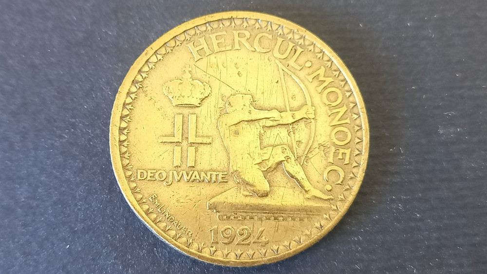 MONACO 2 FRANCS 1924 LOUIS II