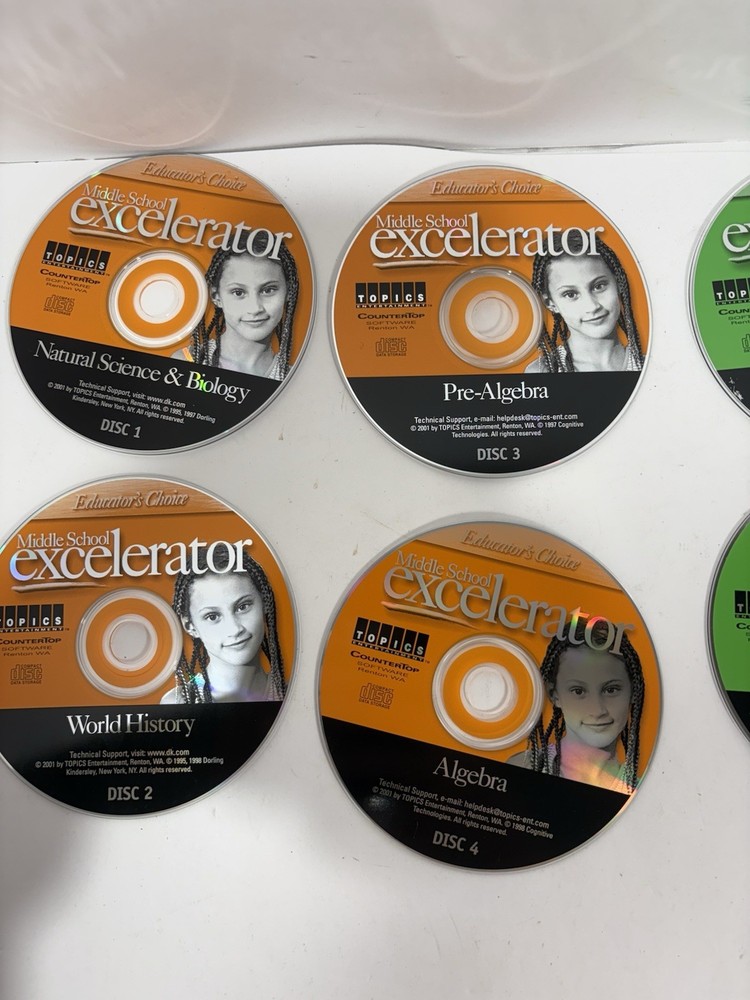 Math Science Excelerator 8 Discs Educator Choice Excl Program CD-ROM Green Orang