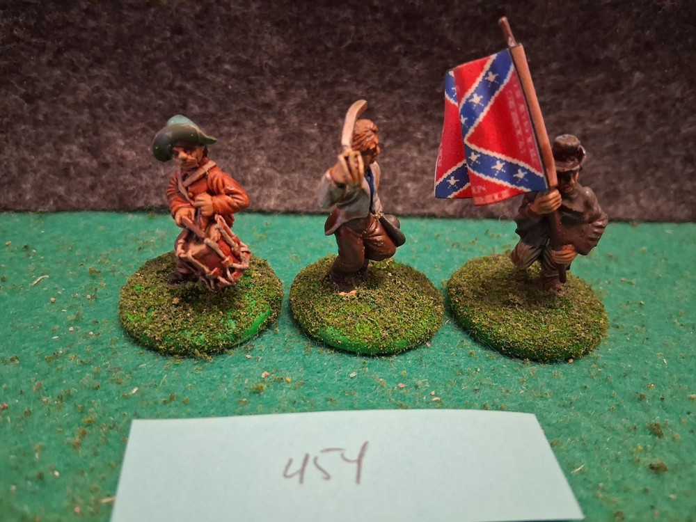 Confederate command group 25mm ACW (PAINTED - Lot 454)