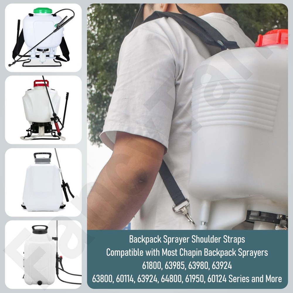 Backpack Sprayer Shoulder Straps Replacement Adjustable Padded Belt Black