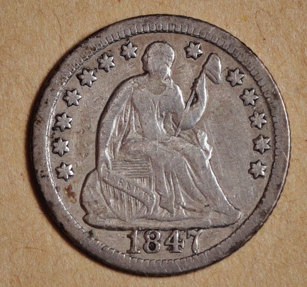1847 Liberty Seated Half Dime.  VF.  197987