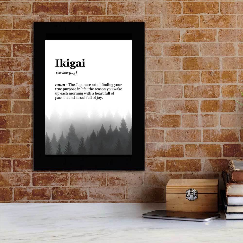 Ikigai Definition Decorative Wall Plaque With Easel Acrylic Stand